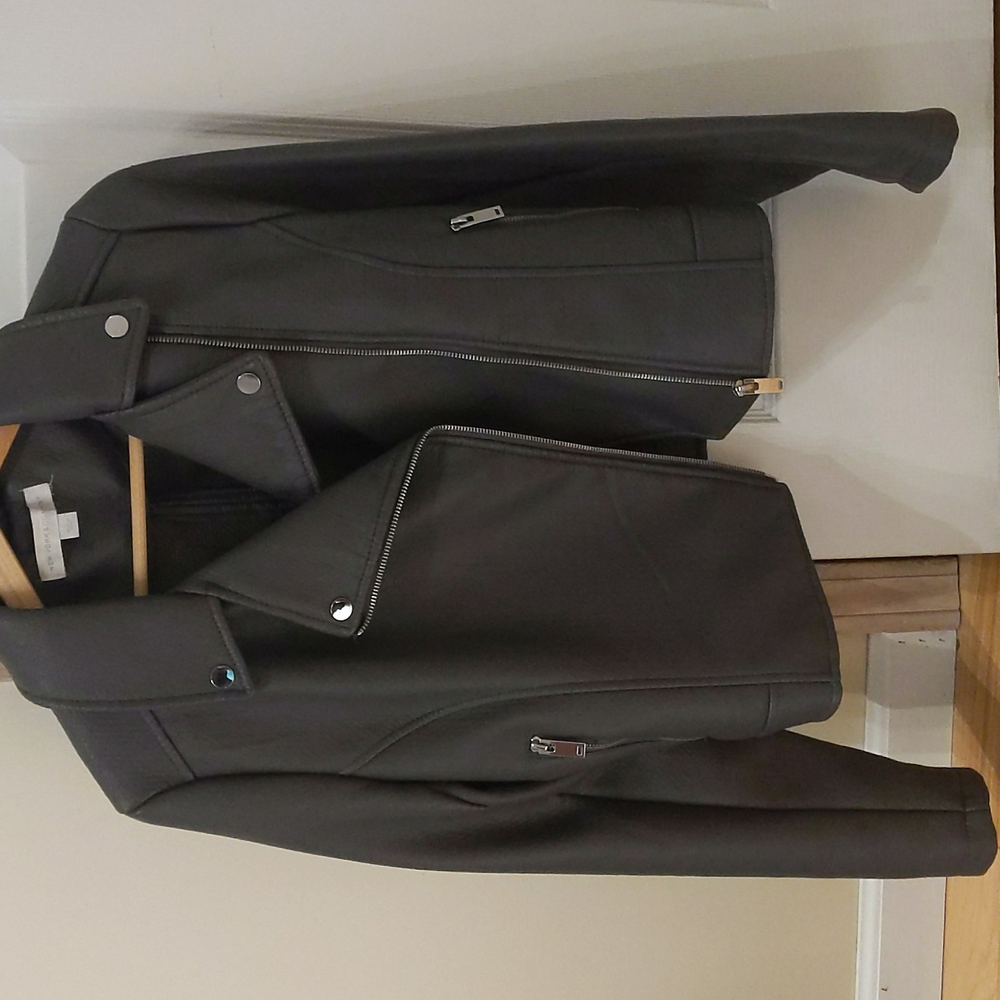 Gray Leather Jacket